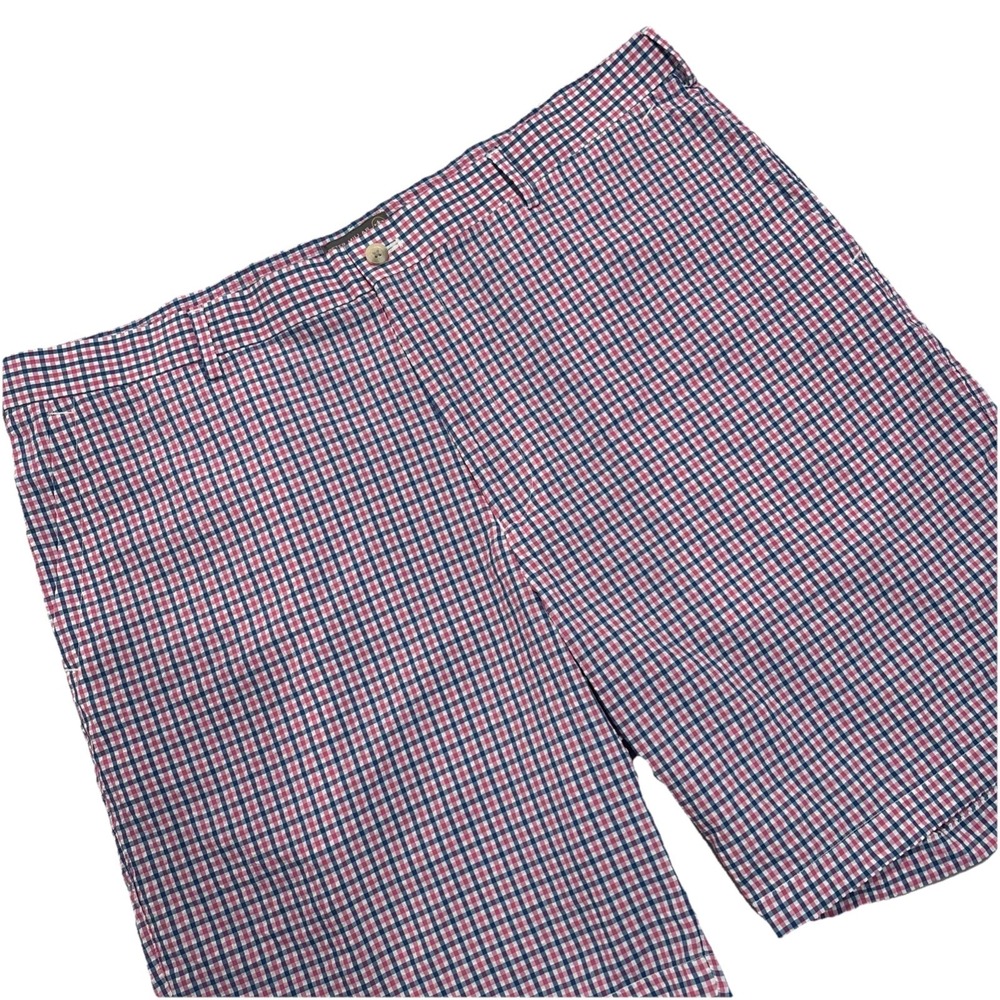 Peter Millar Sz 40 PINK/BLUE/WHITE Plaid Crown Sport SEERSUCKER Shorts EXCELLENT